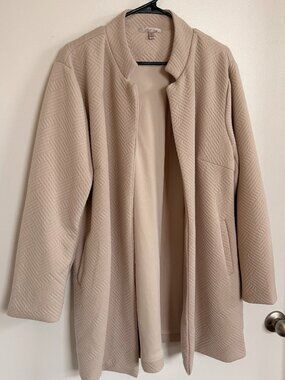 Cream Textured Coatigan